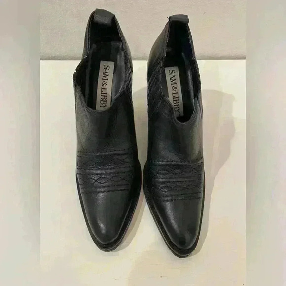 Sam & Libby Women's Brighton Western Leather Bootie Size 7.5‎ - Picture 4 of 10